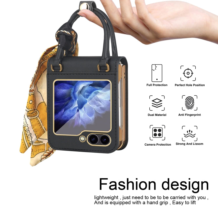 For Samsung Galaxy Z Flip6 / Flip7 FE Guiya Series Handbag Design Leather Phone Case