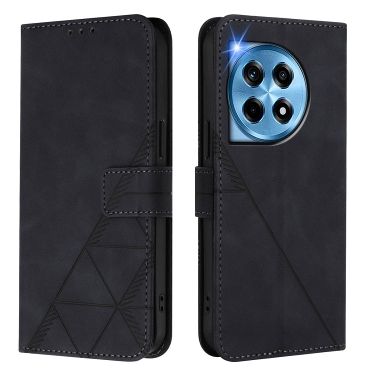 For OnePlus 12 5G Global Crossbody 3D Embossed Flip Leather Phone Case