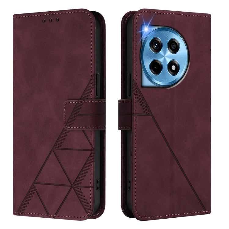 For OnePlus 12 5G Global Crossbody 3D Embossed Flip Leather Phone Case