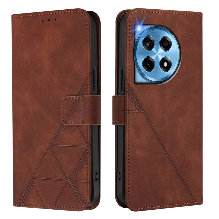 For OnePlus 12R 5G Global Crossbody 3D Embossed Flip Leather Phone Case