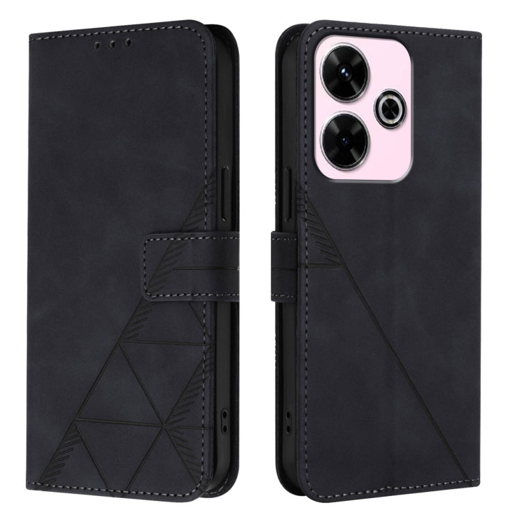 For Redmi 13 4G / Note 13R Crossbody 3D Embossed Flip Leather Phone Case
