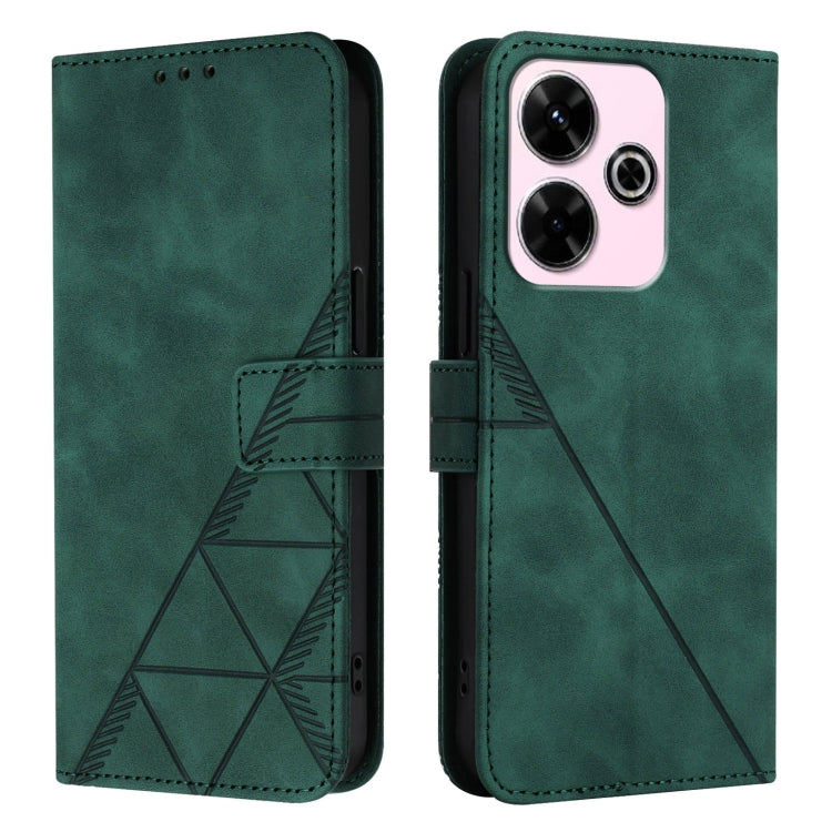 For Redmi 13 4G / Note 13R Crossbody 3D Embossed Flip Leather Phone Case