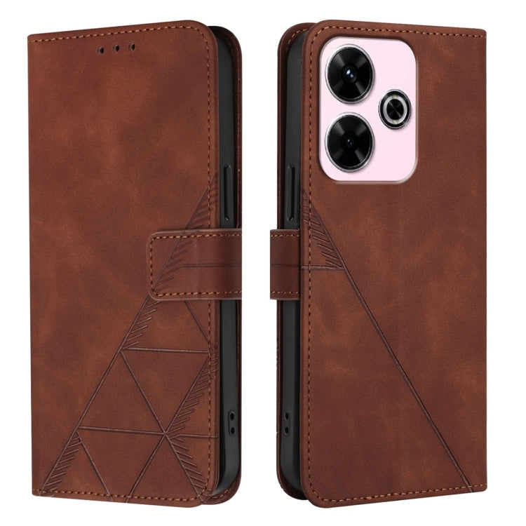 For Redmi 13 4G / Note 13R Crossbody 3D Embossed Flip Leather Phone Case
