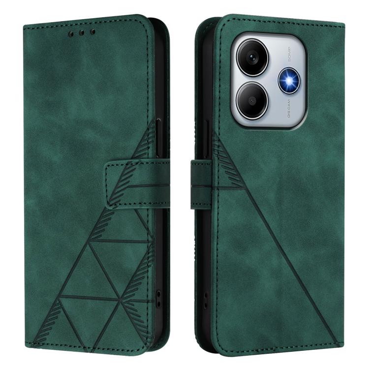 For Redmi Note 14 4G 163.25mm Crossbody 3D Embossed Flip Leather Phone Case