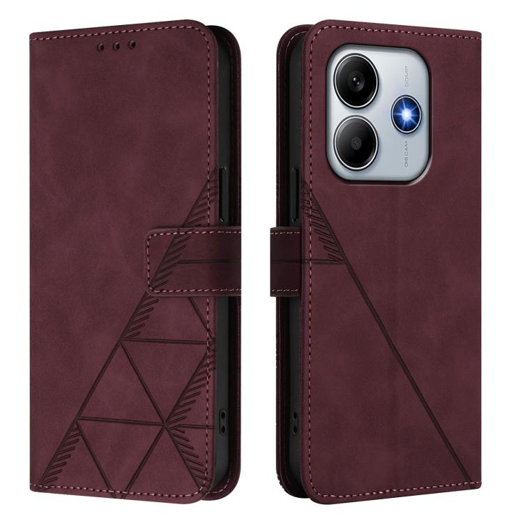 For Redmi Note 14 5G Global Crossbody 3D Embossed Flip Leather Phone Case