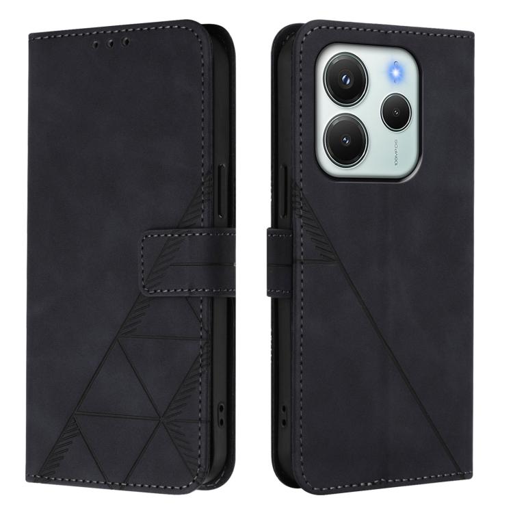 For Redmi Note 14 4G EU 164.84mm Crossbody 3D Embossed Flip Leather Phone Case