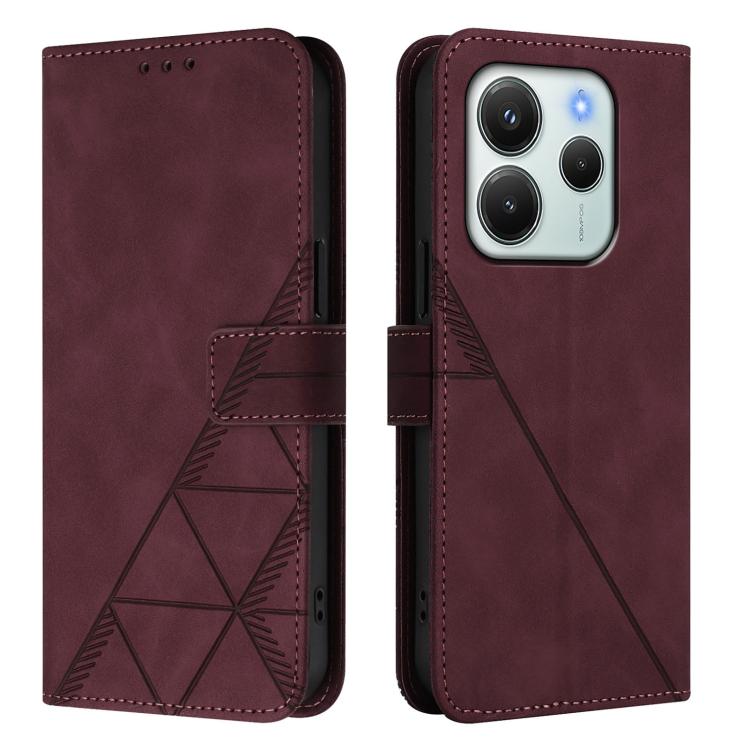 For Redmi Note 14 4G EU 164.84mm Crossbody 3D Embossed Flip Leather Phone Case