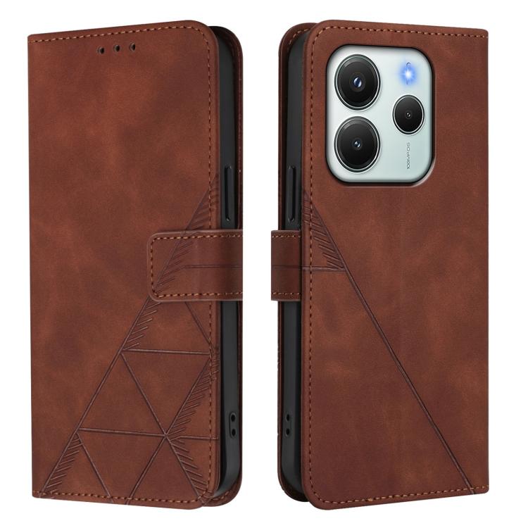 For Redmi Note 14 4G EU 164.84mm Crossbody 3D Embossed Flip Leather Phone Case