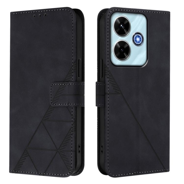 For Redmi 13X 4G / 13 4G Global Crossbody 3D Embossed Flip Leather Phone Case