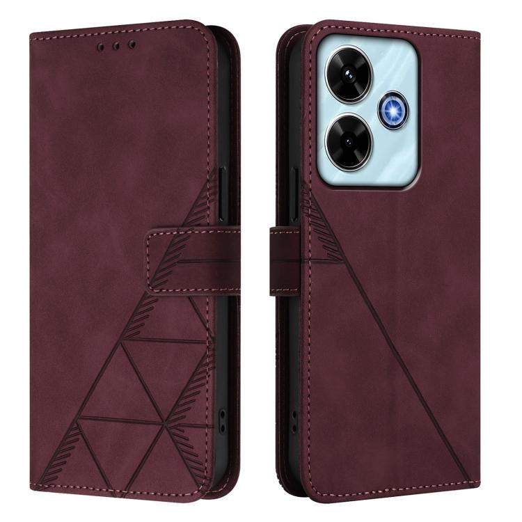 For Redmi 13X 4G / 13 4G Global Crossbody 3D Embossed Flip Leather Phone Case