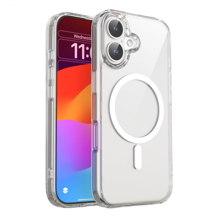 For iPhone 16 Mutural Ice Series MagSafe Magnetic TPU Phone Case - Transparent