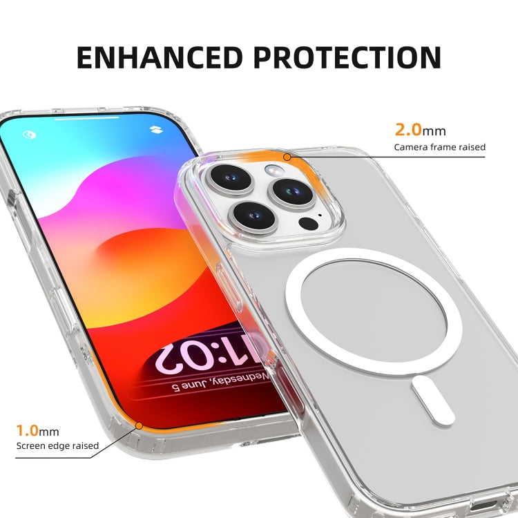 For iPhone 16 Plus Mutural Ice Series MagSafe Magnetic TPU Phone Case - Transparent