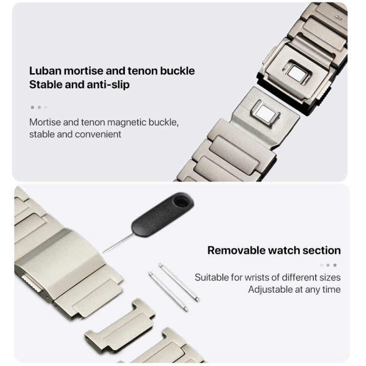 22mm I-shaped Magnetic Buckle Pure Titanium Watch Band