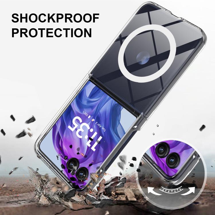 For Motorola Razr+ 2025 Scratchproof PC Transparent MagSafe Phone Case - Transparent