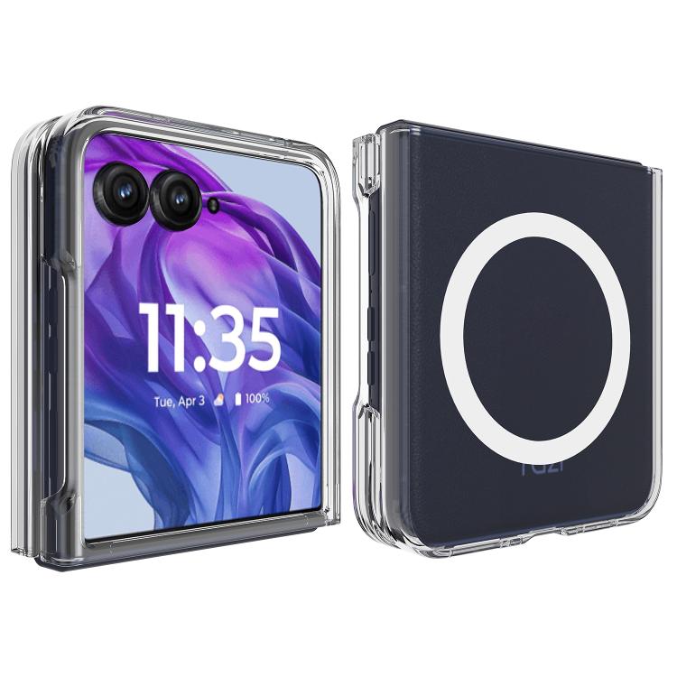 For Motorola Razr 60 Pro Scratchproof PC Transparent MagSafe Phone Case - Transparent