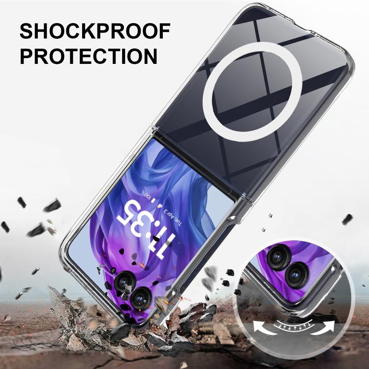For Motorola Razr 60 Pro Scratchproof PC Transparent MagSafe Phone Case - Transparent