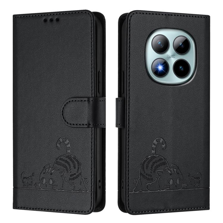 For Redmi Note 15 Pro+ 5G Global 163.3mm Cat Rat Embossed Pattern RFID Leather Phone Case with Lanyard