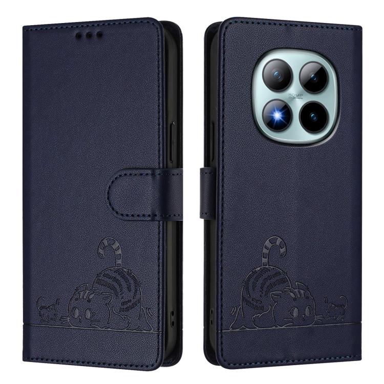 For Redmi Note 15 Pro+ 5G Global 163.3mm Cat Rat Embossed Pattern RFID Leather Phone Case with Lanyard