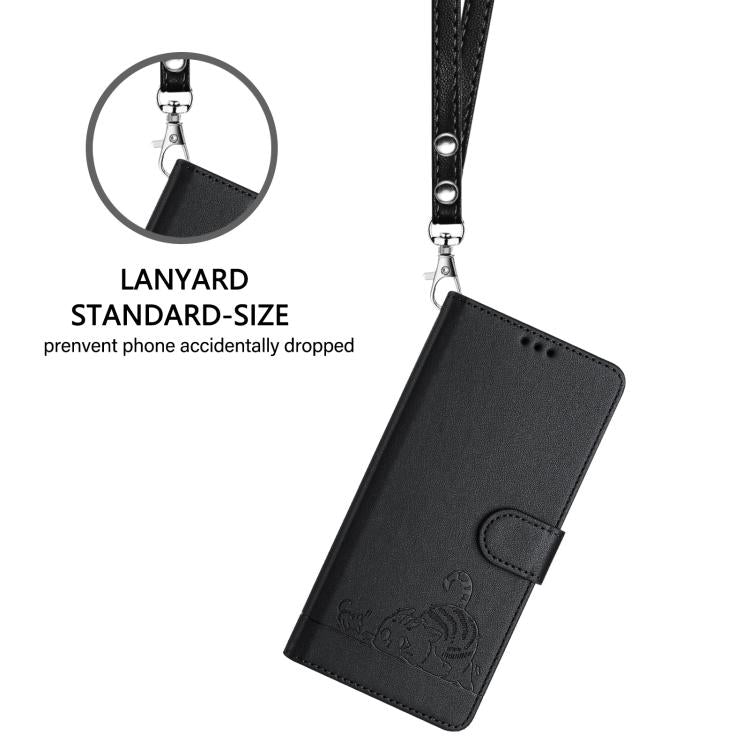 For Redmi Note 15 4G / 5G Global 164mm Cat Rat Embossed Pattern RFID Leather Phone Case with Lanyard