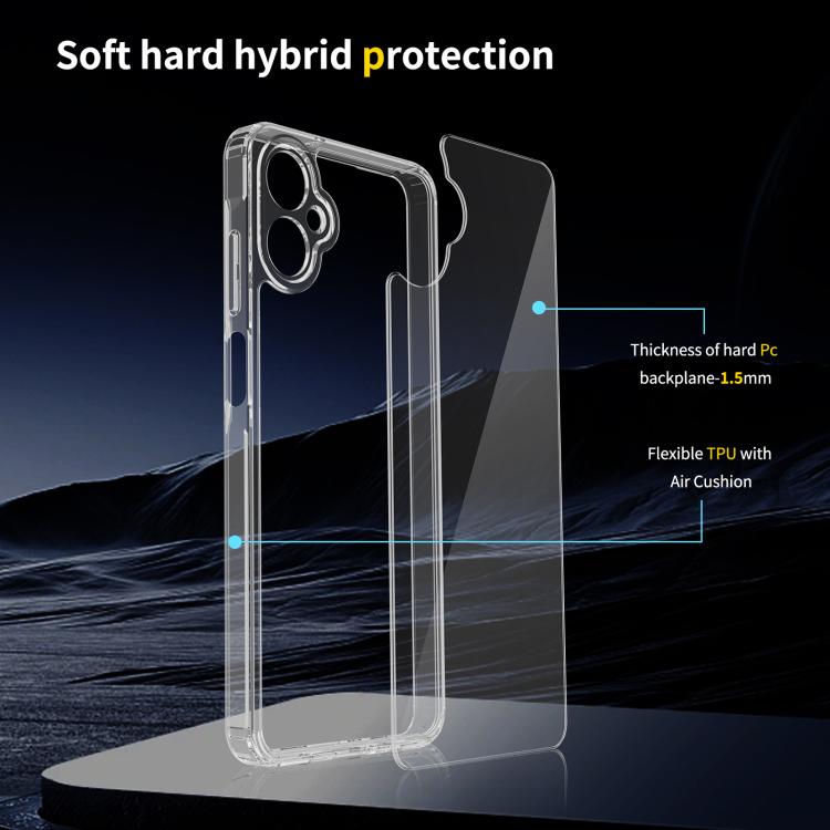 For Samsung Galaxy A06 5G Scratchproof Acrylic TPU Phone Case - Transparent