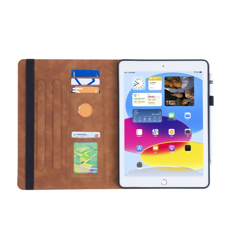 For iPad 2025 / 2022 Embossed Geometric Leather Smart Tablet Case - Brown