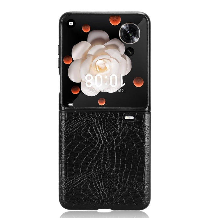 For Honor Magic V Flip Crocodile Texture Back Cover Phone Case