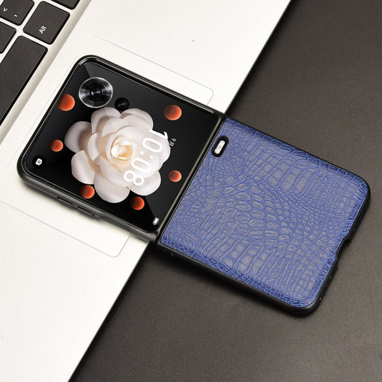 For Honor Magic V Flip Crocodile Texture Back Cover Phone Case