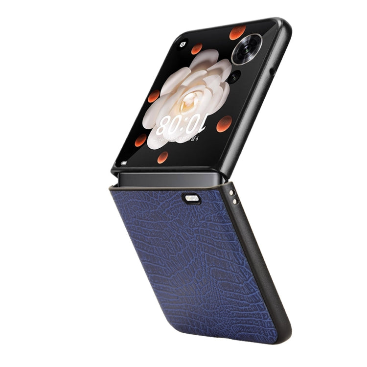 For Honor Magic V Flip Crocodile Texture Back Cover Phone Case