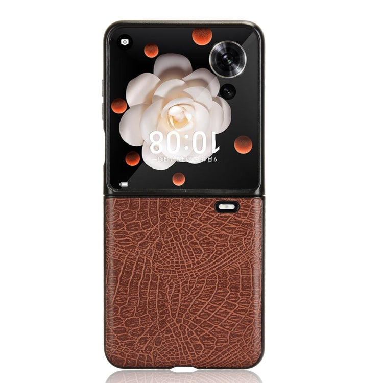For Honor Magic V Flip Crocodile Texture Back Cover Phone Case