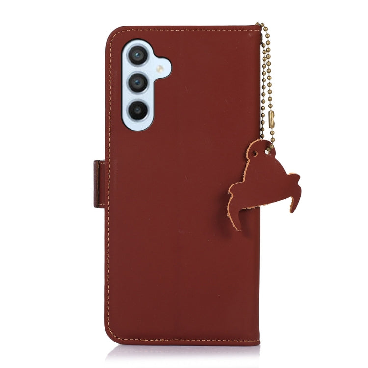 For Samsung Galaxy A16 5G Genuine Leather Magnetic RFID Leather Phone Case