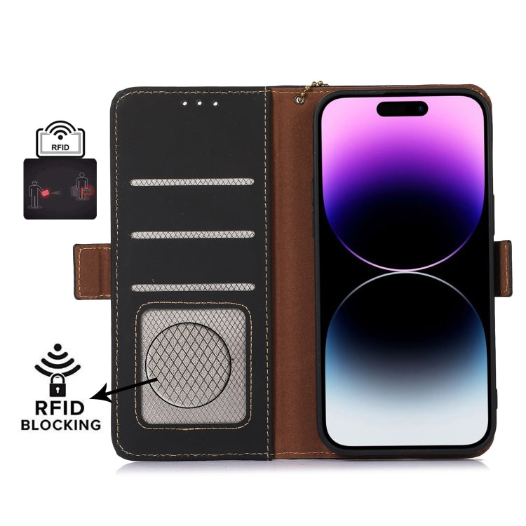For Samsung Galaxy A36 5G Genuine Leather Magnetic RFID Leather Phone Case