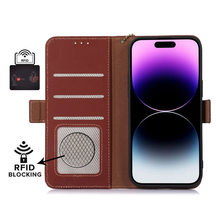 For Samsung Galaxy A36 5G Genuine Leather Magnetic RFID Leather Phone Case