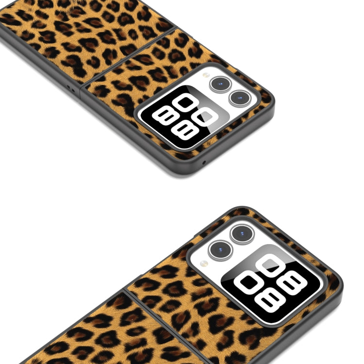 For Huawei nova Flip Black Frame Leopard Phone Case