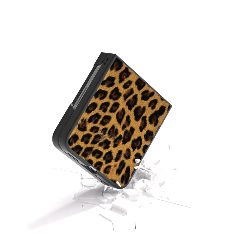 For Huawei nova Flip Black Frame Leopard Phone Case