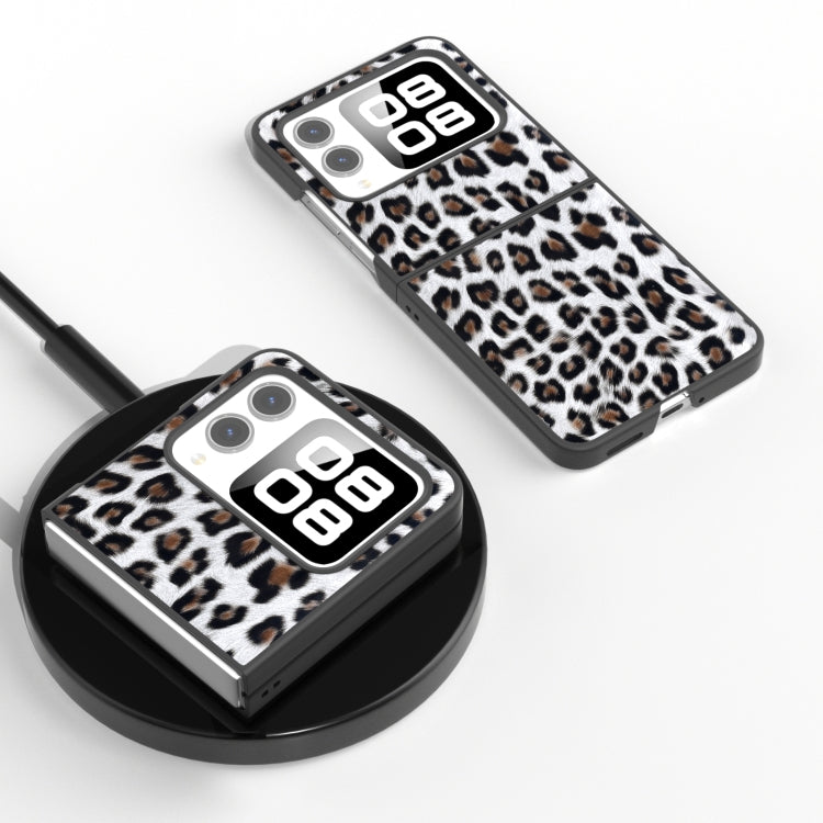 For Huawei nova Flip Black Frame Leopard Phone Case