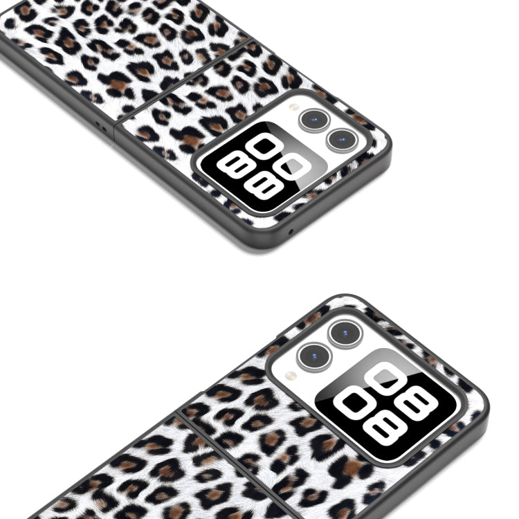 For Huawei nova Flip Black Frame Leopard Phone Case