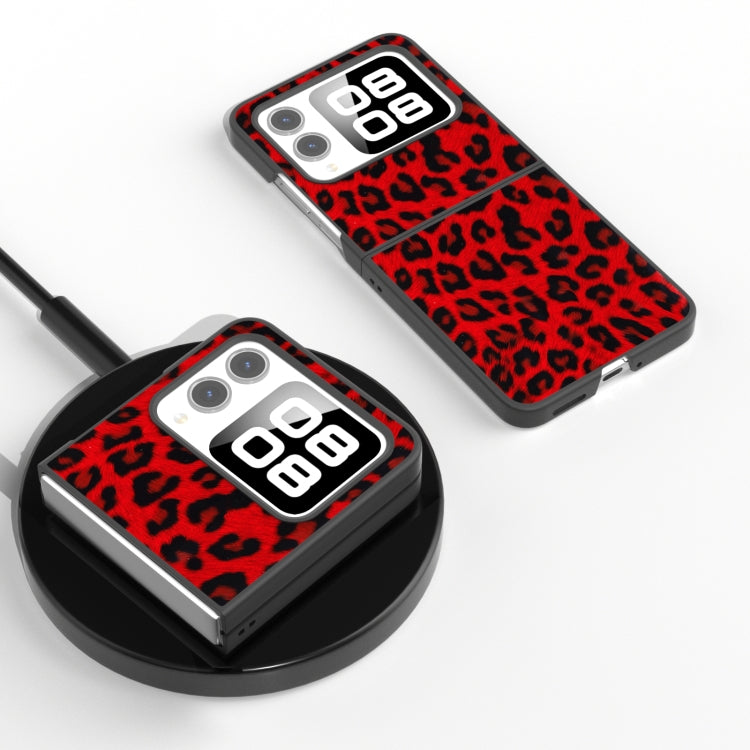 For Huawei nova Flip Black Frame Leopard Phone Case