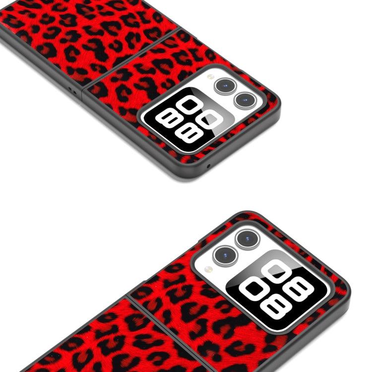 For Huawei nova Flip Black Frame Leopard Phone Case