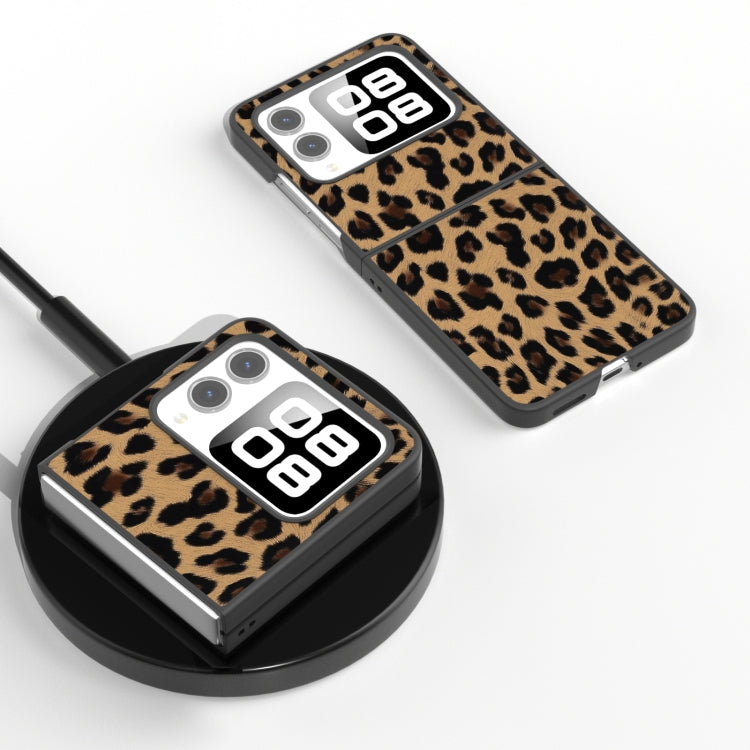 For Huawei nova Flip Black Frame Leopard Phone Case