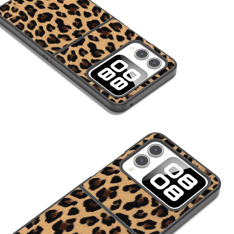 For Huawei nova Flip Black Frame Leopard Phone Case
