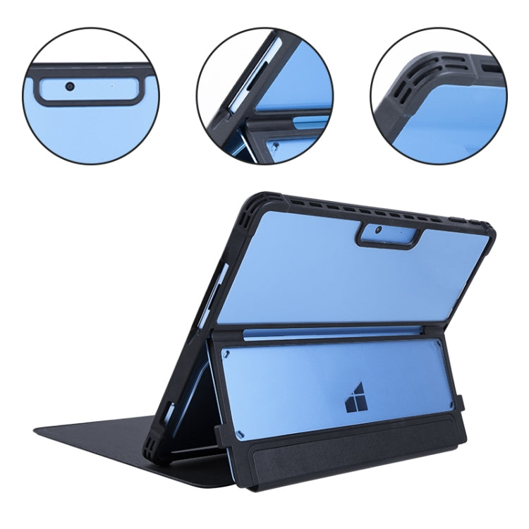 For Microsoft Surface Pro 9 / 10 / 11 Conjoined Acrylic Leather Tablet Case - Black