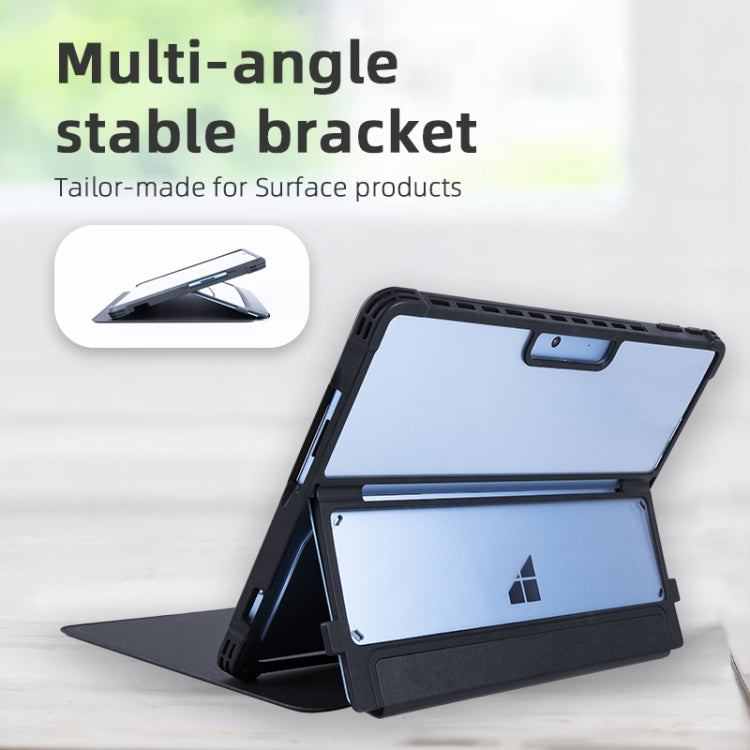 For Microsoft Surface Pro 9 / 10 / 11 Conjoined Acrylic Leather Tablet Case - Black