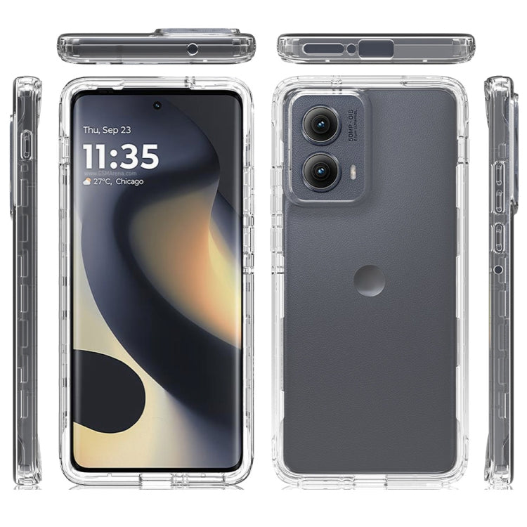 For Motorola Edge 5G 2024 Clear TPU Hybrid PC Shockproof Phone Case - Transparent