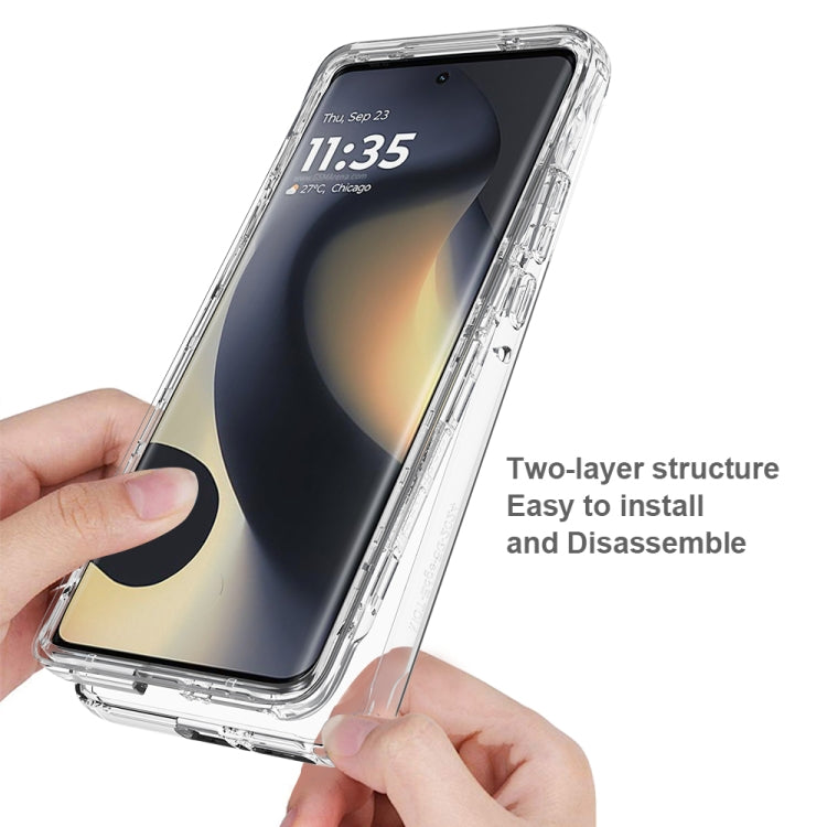 For Motorola Edge 5G 2024 Clear TPU Hybrid PC Shockproof Phone Case - Transparent