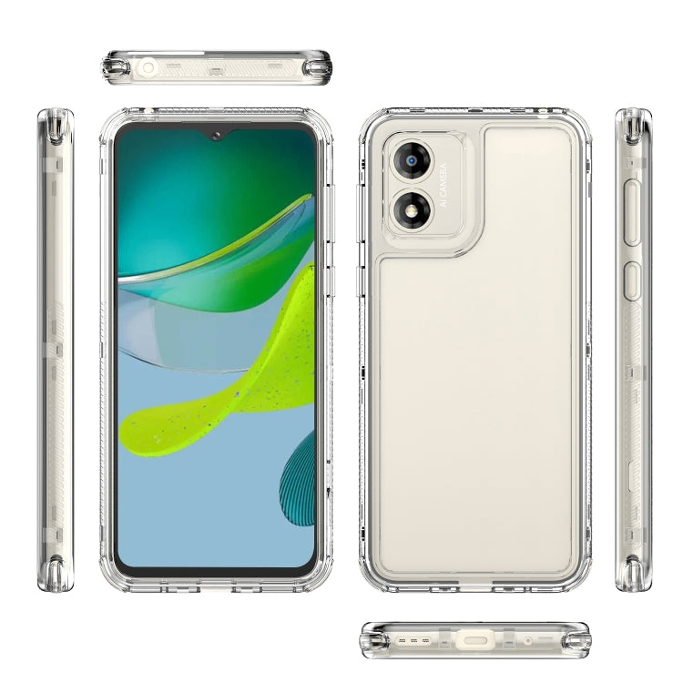 For Motorola Moto E13 Clear TPU Hybrid PC Shockproof Phone Case - Transparent