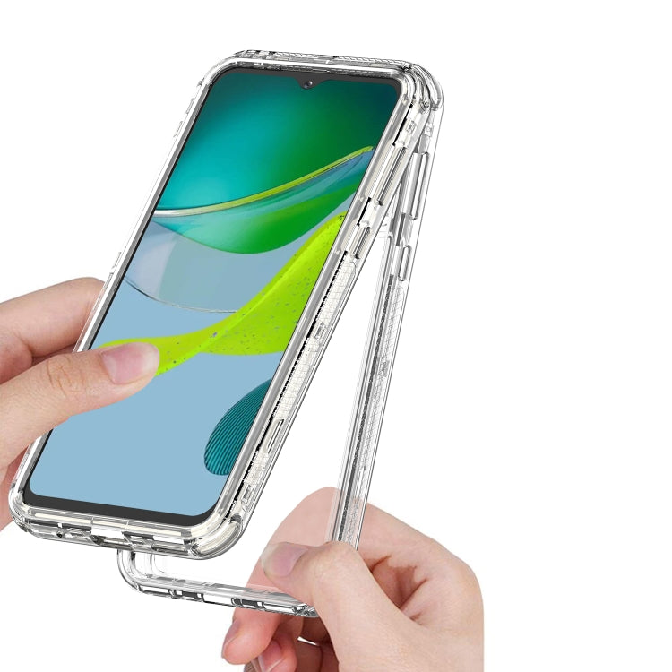 For Motorola Moto E13 Clear TPU Hybrid PC Shockproof Phone Case - Transparent