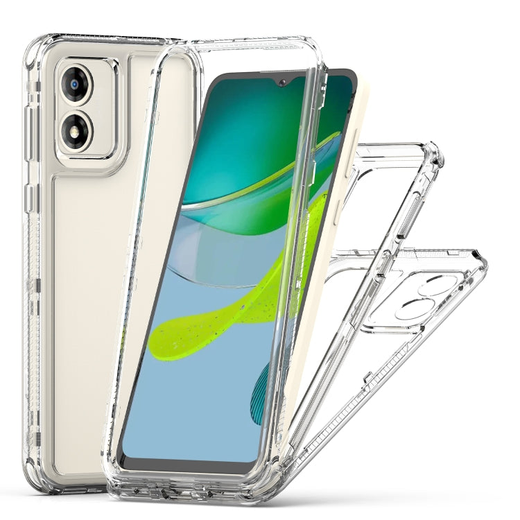 For Motorola Moto E13 Clear TPU Hybrid PC Shockproof Phone Case - Transparent