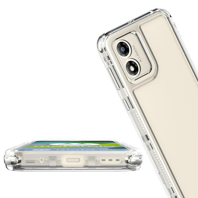 For Motorola Moto E13 Clear TPU Hybrid PC Shockproof Phone Case - Transparent