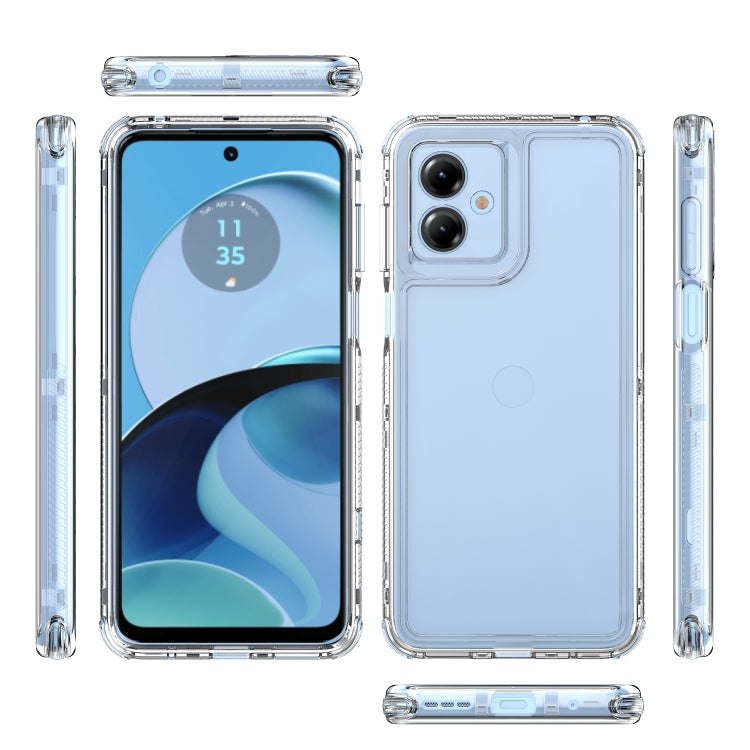 For Motorola Moto G14 Clear TPU Hybrid PC Shockproof Phone Case - Transparent