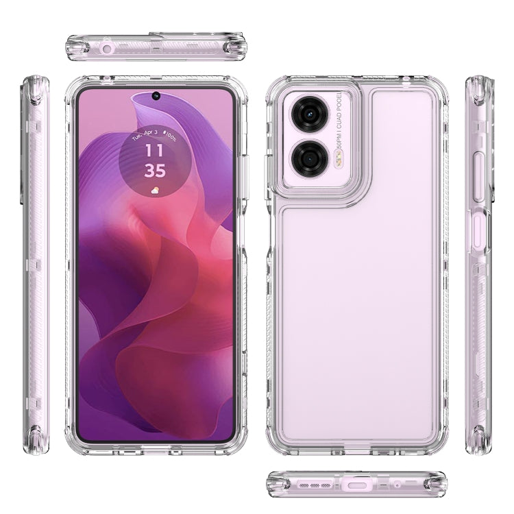 For Motorola Moto G24 Clear TPU Hybrid PC Shockproof Phone Case - Transparent